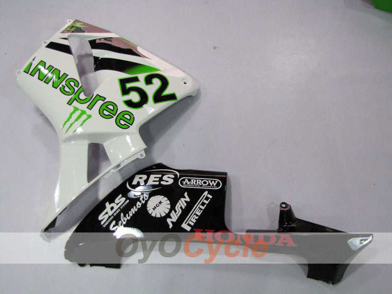 Kit de carénages injectés pour CBR600RR 05-06 - Vert, blanc, noir - HANN Spree #OYO87900250