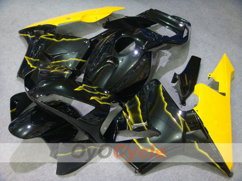 Kit de carénage injecté pour CBR600RR 03-04 - Jaune, noir - Flamme #OYO87902520