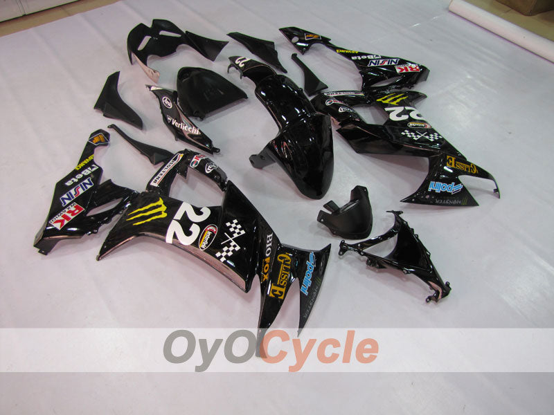 Kit de carénage à injection pour NINJA ZX-10R 08-10 - Noir - Monster #OYO87901652