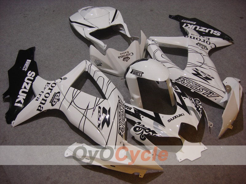 Kit de carénage à injection pour GSX R750 08-10 - Blanc, Noir - Corona #OYO87901383