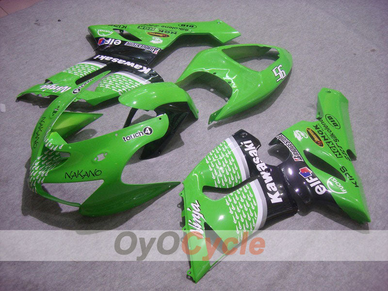Kit de carénages à injection pour NINJA ZX-6R 05-06 - Vert, Noir - Nakano #OYO87901888 Image principale du produit