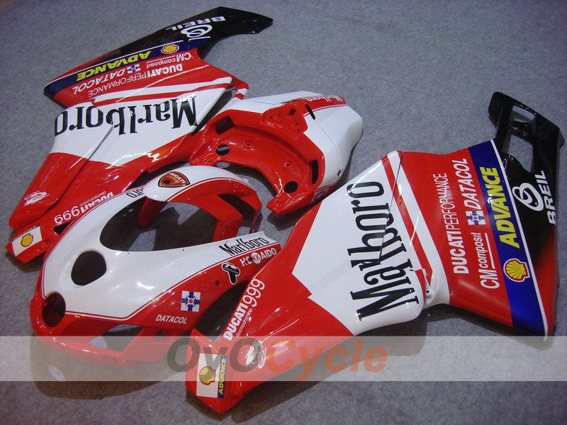 Kit de carénage injecté pour Ducati 999 05-06 - Rouge, Blanc - Marlboro #OYO87902377
