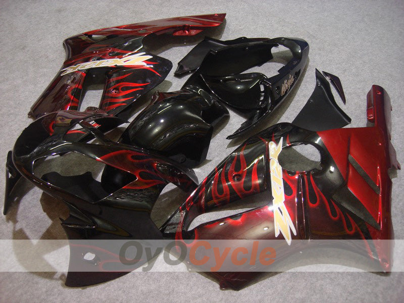 Kit de carénage à injection pour NINJA ZX-12R 02-05 - Rouge, Noir - Flamme #OYO87903093 Image principale du produit