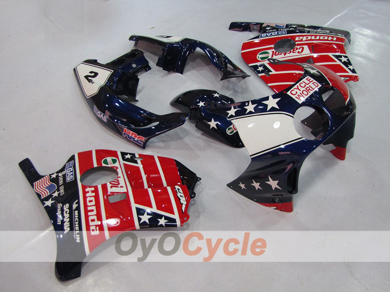 Kit de carénages injection pour CBR250RR 90-94 - Rouge, Bleu - Castrol #OYO87902956 Image principale du produit