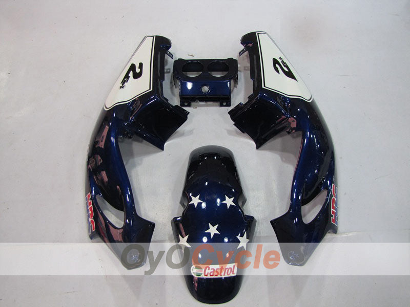 Kit de carénages injection pour CBR250RR 90-94 - Rouge, Bleu - Castrol #OYO87902956