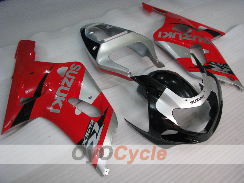 Kit de carénage à injection pour GSX R1000 00-02 - Rouge, Argent - Style usine #OYO87905223