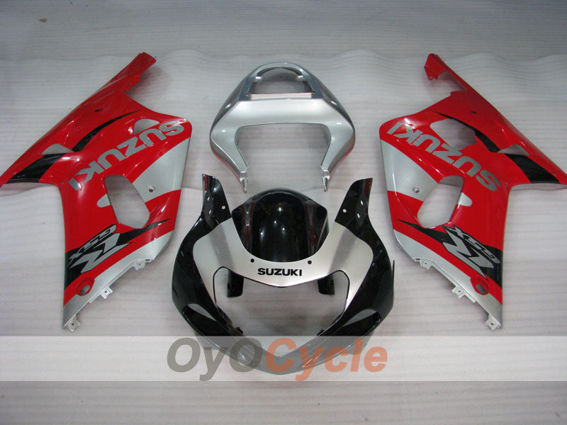 Kit de carénage injecté pour GSX R750 00-03 - Rouge, gris - Style usine #OYO87905177