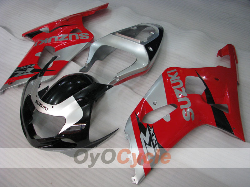 Kit de carénage injecté pour GSX R750 00-03 - Rouge, gris - Style usine #OYO87905177