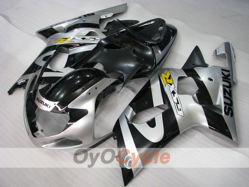 Kit de carénage à injection pour GSX R600 01-03 - Noir, argent - Style d'origine #OYO87901128