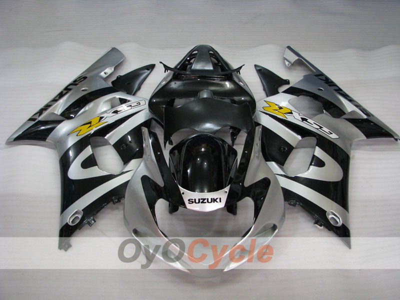 Kit de carénage à injection pour GSX R600 01-03 - Noir, argent - Style d'origine #OYO87901128