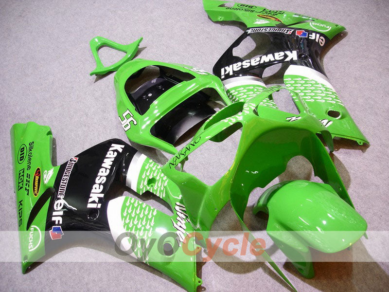 Kit de carénage à injection pour NINJA ZX-6R 03-04 - Vert, noir - Nakano #OYO87901817