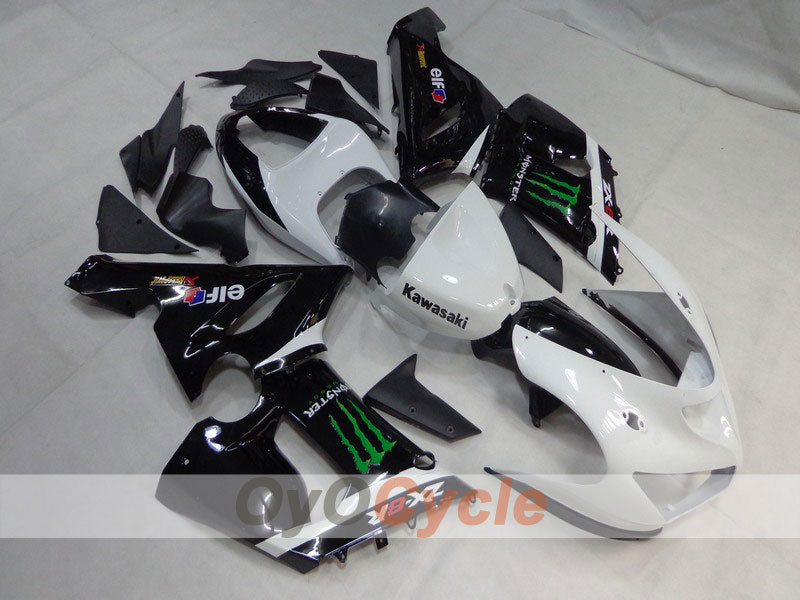 Kit de carénage à injection pour NINJA ZX-6R 05-06 - Blanc, Noir - Monster #OYO87901876