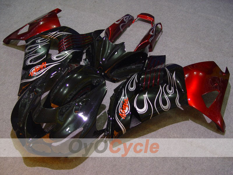 Kit de carénages injectés pour NINJA ZX-14R 06-11 - Blanc, noir - Flamme #OYO87902006 Image principale du produit