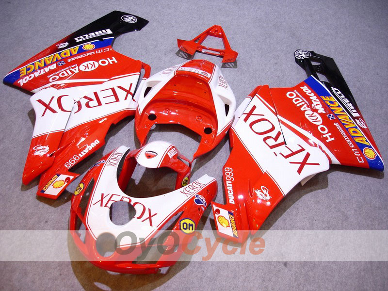 Kit de carénages injectés pour Ducati 999 03-04 - Orange, Blanc - Xerox #OYO87902364