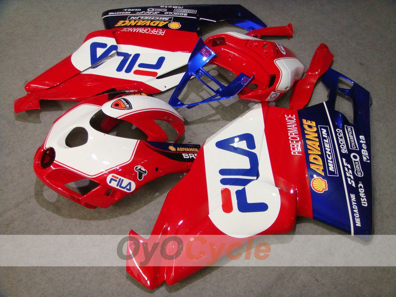 Kit de carénage injecté pour Ducati 999 05-06 - Rouge, Bleu - FILA #OYO87902376