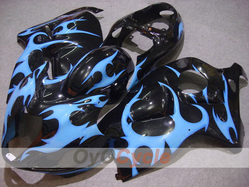 Kit de carénages d'injection pour GSXR1300 Hayabusa 99-07 - Bleu, noir - Flamme #OYO87902653