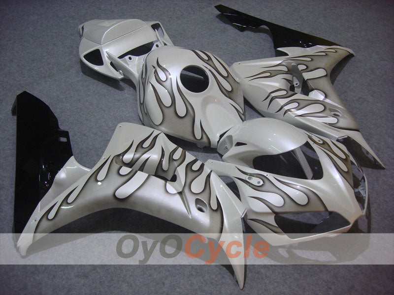 Kit de carénage à injection pour CBR1000RR 06-07 - Blanc, argent - Flamme #OYO87900586