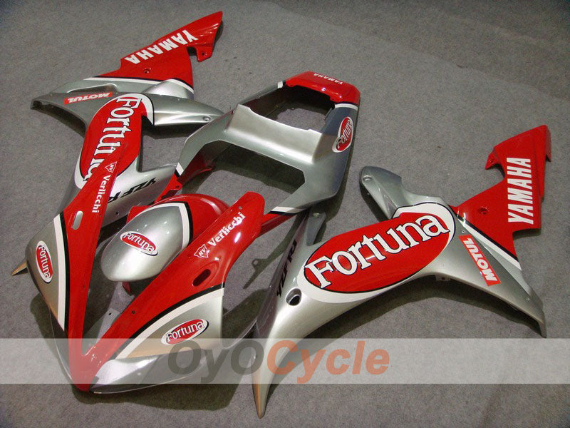 Kit de carénage à injection pour YZF-R1 02-03 - Rouge, argent - Fortuna, MOTUL #OYO87900799