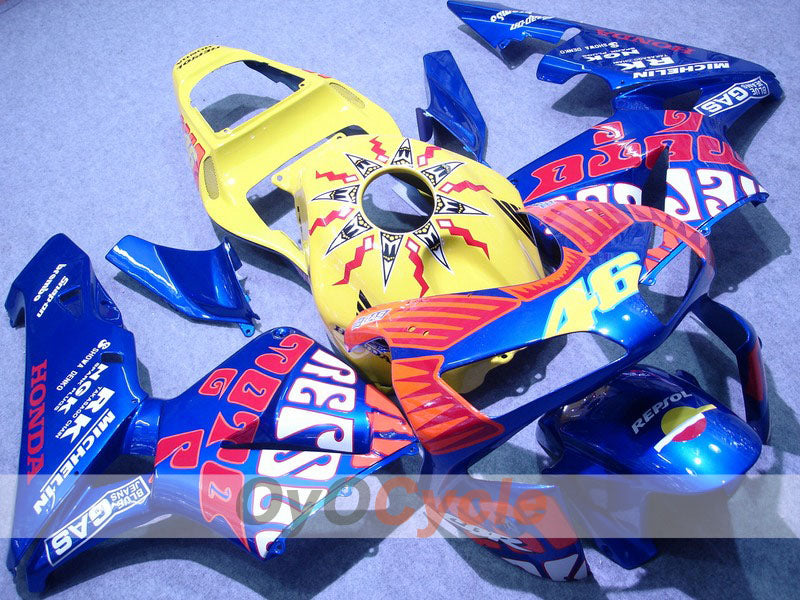 Kit de carénage injecté pour CBR600RR 03-04 - Jaune, bleu - Rossi #OYO87902543 Image principale du produit