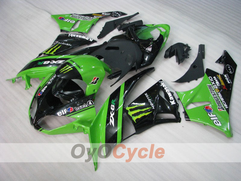 Kit de carénage à injection pour NINJA ZX-6R 09-12 - Vert, Noir - Monster #OYO87901987 Image principale du produit