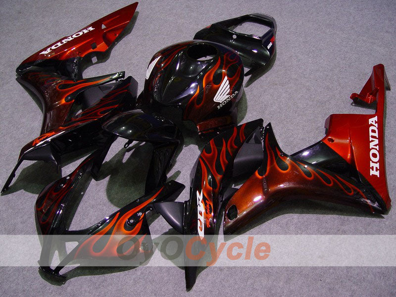 Kit de carénages à injection pour CBR600RR 07-08 - Rouge, noir - Flammes #OYO87900358