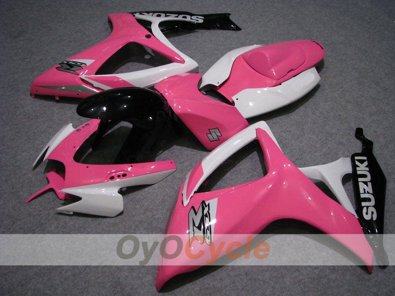 Kit de carénage à injection pour GSX R600 06-07 - Blanc, Rose - Style d'origine #OYO87901594