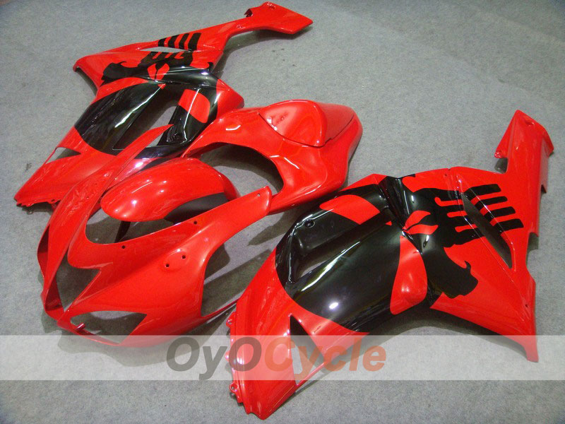 Kit de carénages injectés pour NINJA ZX-6R 07-08 - Rouge, Noir - Style d’origine #OYO87901916 Image principale du produit