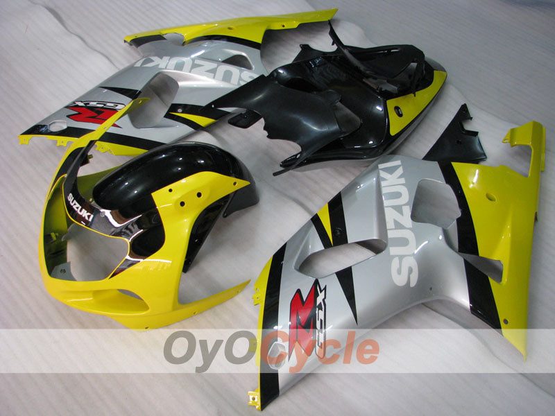 Kit de carénage à injection pour GSX R600 01-03 - Jaune, argent - Style d'origine #OYO87901077