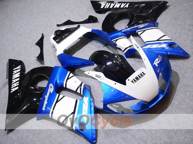 Kit de carénages injectés pour YZF-R6 98-02 - Bleu, blanc - Style usine #OYO87901010 Image principale du produit