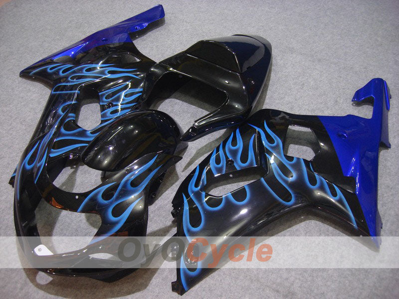 Kit de carénages à injection pour GSX R600 01-03 - Bleu, Noir - Flamme #OYO87901045