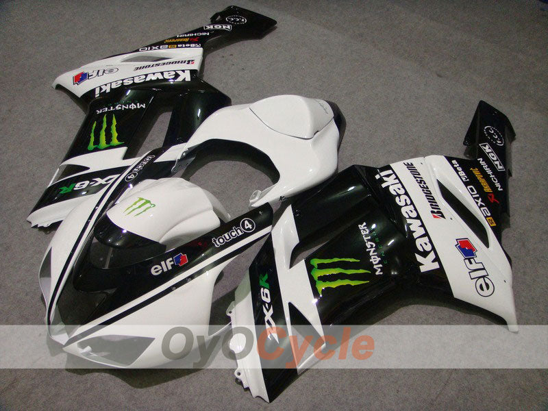 Kit de carénage à injection pour NINJA ZX-6R 07-08 - Blanc, noir - Monster #OYO87901952 Image principale du produit