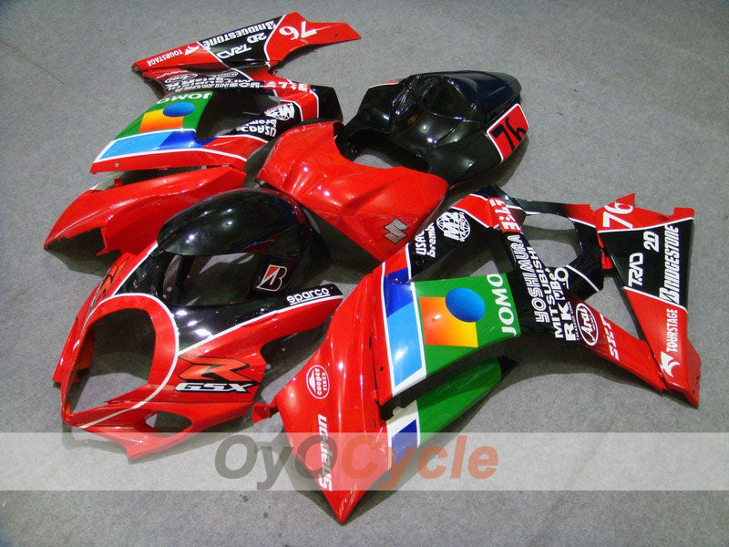 Kit de carénage à injection pour GSX R1000 07-08 - Rouge, Noir - JOMO #OYO87902101