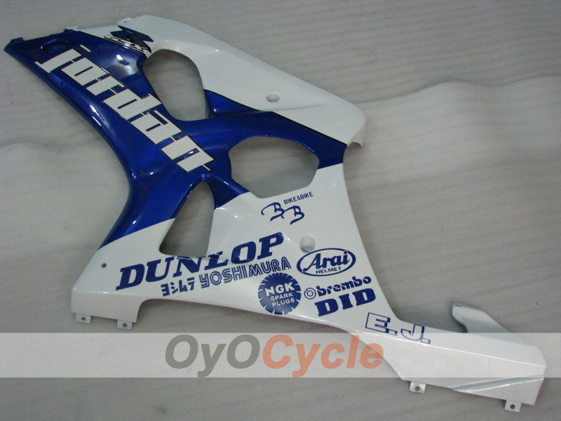 Kit de carénage à injection pour GSX R1000 00-02 - Bleu, Blanc - DUNLOP #OYO87905218