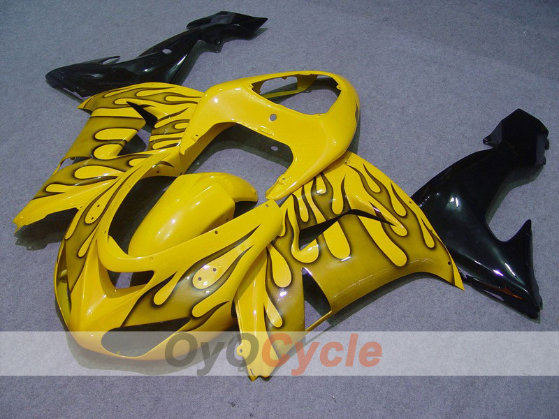 Kit de carénage à injection pour NINJA ZX-10R 06-07 - Jaune, Noir - Flamme #OYO87901600