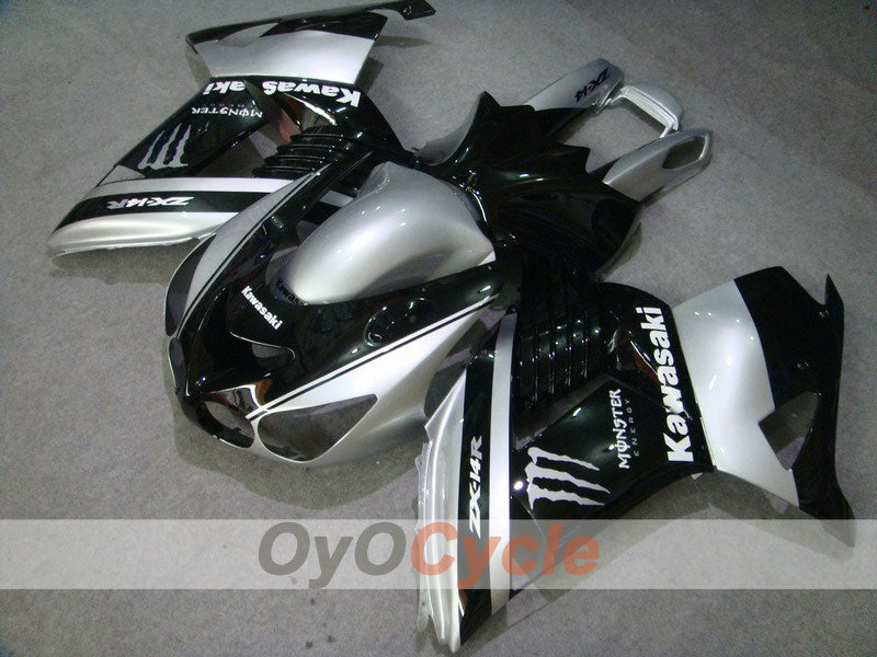 Kit de carénage injecté pour NINJA ZX-14R 06-11 - Noir, argenté - Monster #OYO87902019 Image principale du produit