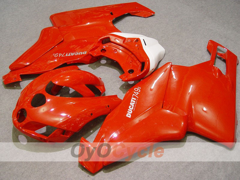 Kit de carénage injecté pour Ducati 749 05-06 - Rouge, blanc - Style d'origine #OYO87902152 Image principale du produit