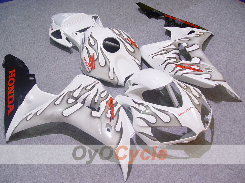 Kit de carénage à injection pour CBR1000RR 06-07 - Blanc, argent - Flamme #OYO87900590