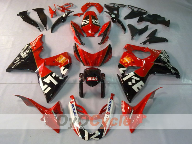 Kit de carénage à injection pour GSX R1000 09-16 - Rouge, Noir - Style d'origine #OYO87902869
