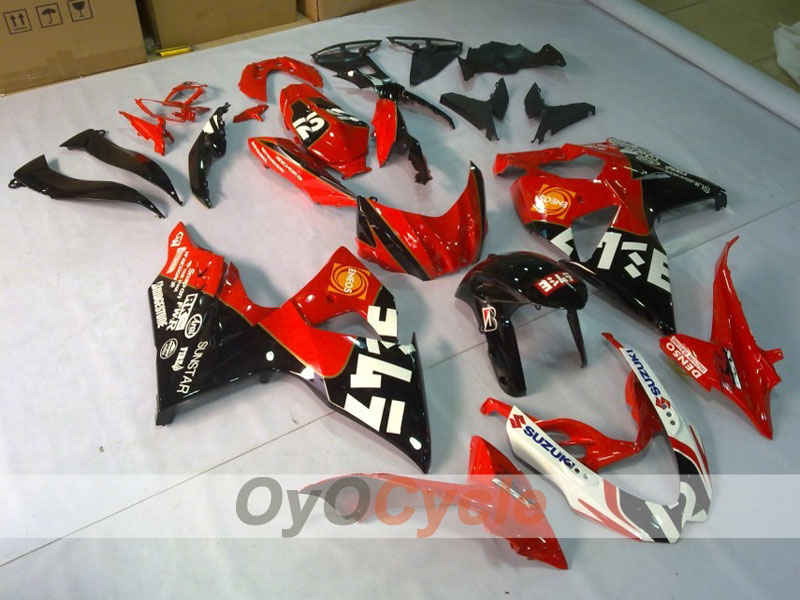 Kit de carénage à injection pour GSX R1000 09-16 - Rouge, Noir - Style d'origine #OYO87902869