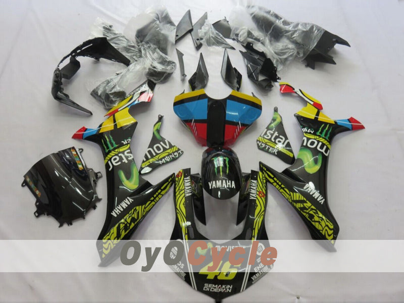 Kit de carénage injecté pour YZF-R1 15-19 - Jaune, Noir - Movistar #OYO87914632