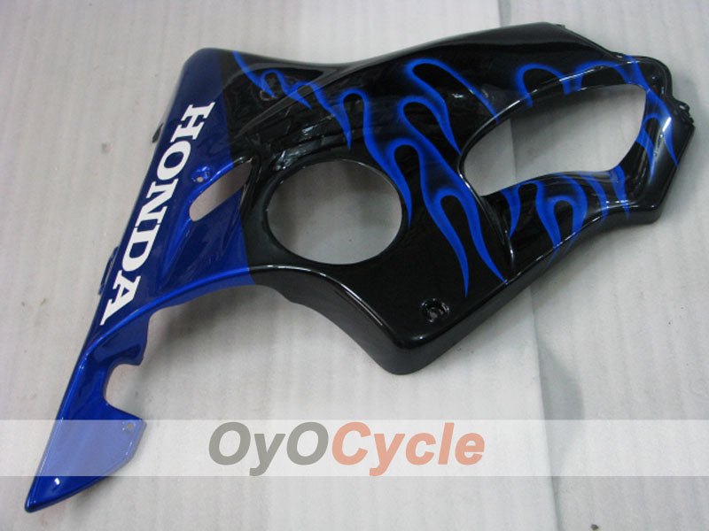 Kit de carénage à injection pour CBR600F4i 01-03 - Bleu, Noir - Flame #OYO87900150