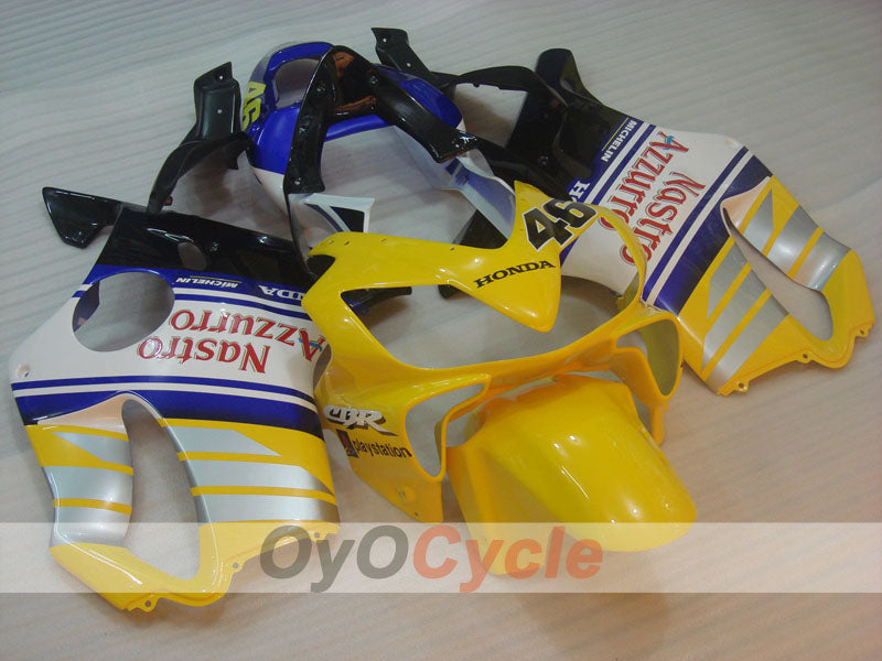 Kit de carénage injecté pour CBR600F4i 01-03 - Jaune, Blanc - MICHELIN, Nastro Azzurro #OYO87900163 Image principale du produit
