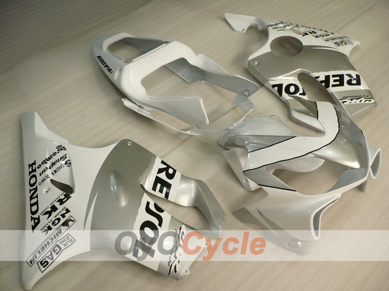 Kit de carénage à injection pour CBR600F4i 01-03 - Blanc, Argent - Repsol #OYO87900185