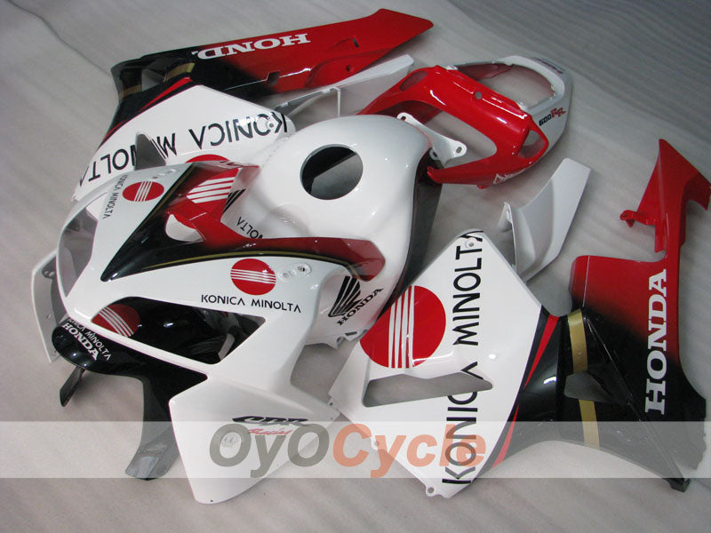 Kit de carénages injectés pour CBR600RR 05-06 - Rouge, blanc - Konica Minolta #OYO87900257
