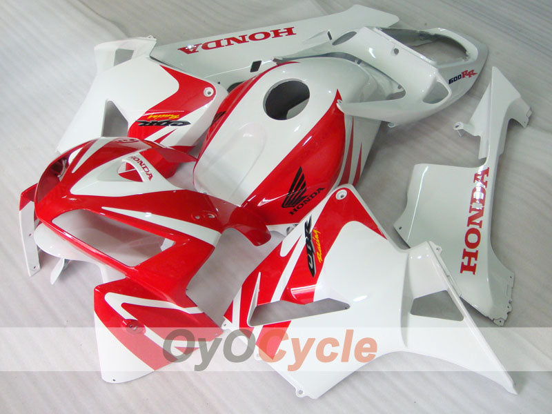 Kit de carénage à injection pour CBR600RR 05-06 - Rouge, blanc - Style d'origine #OYO87900310