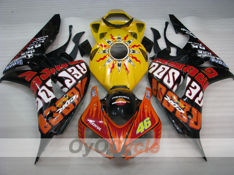 Kit de carénage à injection pour CBR1000RR 06-07 - Jaune, Noir - Rossi #OYO87900645