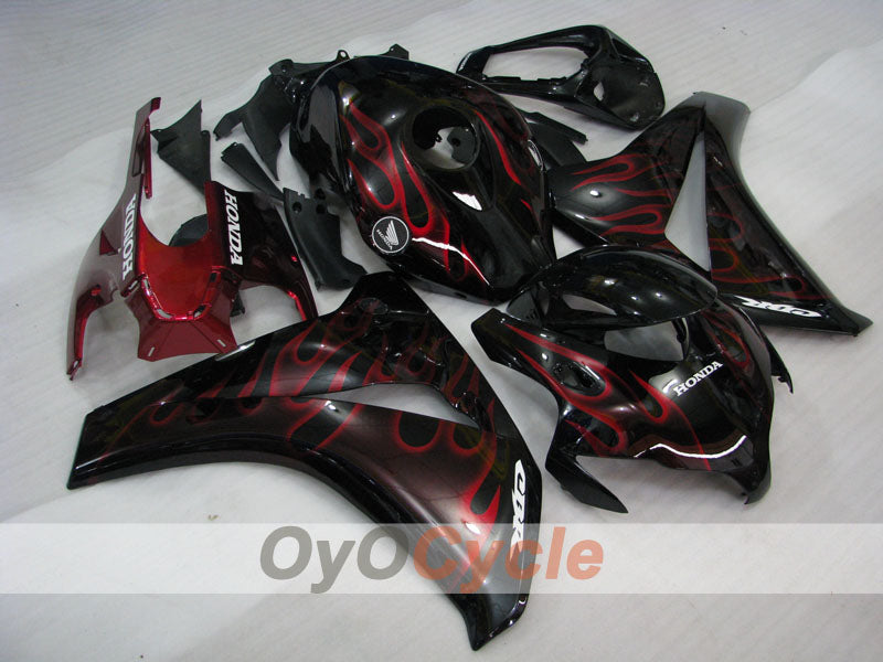 Kit de carénage injecté pour CBR1000RR 08-11 - Rouge, Noir - Flamme #OYO87900684
