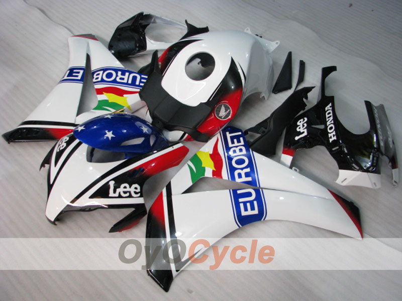Kit de carénage injecté pour CBR1000RR 08-11 - Blanc, Noir - Eurobet, Lee #OYO87900697