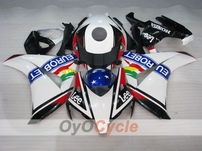 Kit de carénage injecté pour CBR1000RR 08-11 - Blanc, Noir - Eurobet, Lee #OYO87900697
