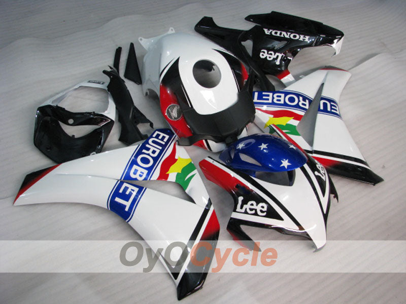 Kit de carénage injecté pour CBR1000RR 08-11 - Blanc, Noir - Eurobet, Lee #OYO87900697